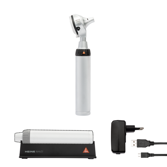 HEINE BETA 200 LED VET F.O. Otoskop - BETA4 USB Ladegriff + USB Kabel + Steckernetzteil